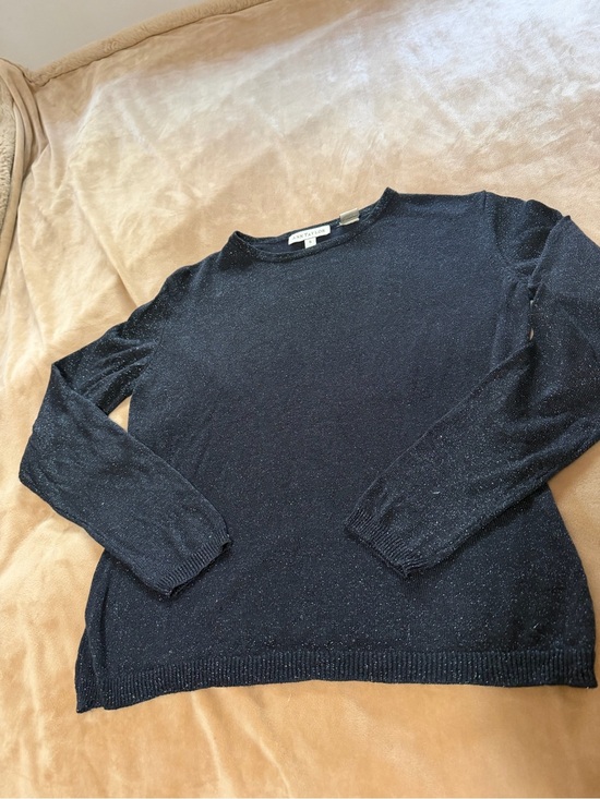 Ann Taylor Sweaters - Ann Taylor Black Teal Sparkle Crewneck Silk Sweater Women’s Small